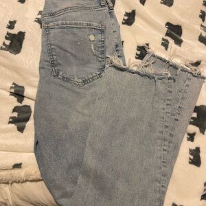 Express modern straight distressed super high rise women’s jeans 10R